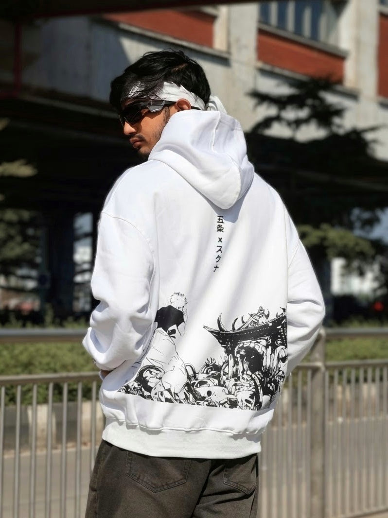 GOJO PREMIUM OVERSIZED WHITE HOODIE – KORAH VIBES