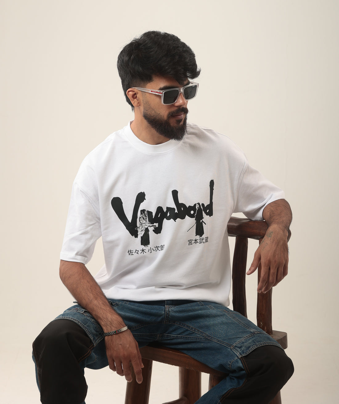 VAGABOND WHITE DROPSHOULDER TSHRIT