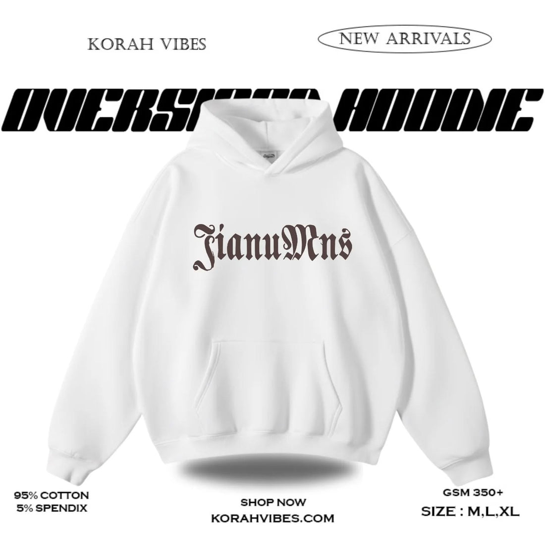 NEVER FORGET PREMIUM OVERSIZED WHITE HOODIE