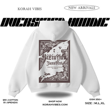 NEVER FORGET PREMIUM OVERSIZED WHITE HOODIE