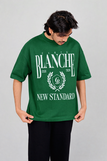 BLANCE PREMIUM BOTTLE GREEN DROPSHOULDER TSHIRT