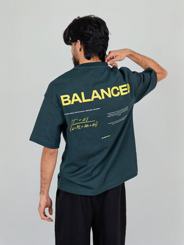 BALANCED GREEN  DROPSHOULDER TSHIRT