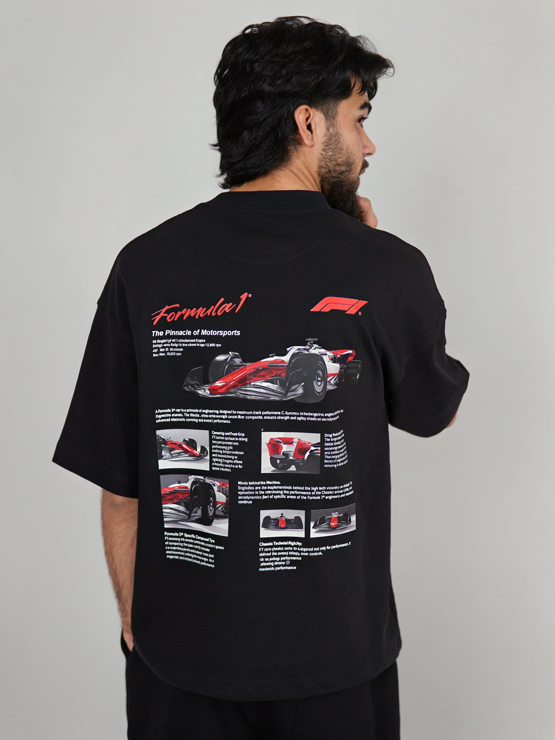 FORMULA 1  BLACK PREMIUM DROPSHOULDER TEES