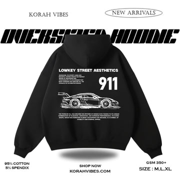 LOWKEY PREMIUM OVERSIZED BLACK HOODIE