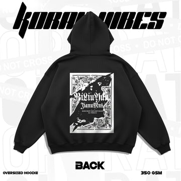 NEVER FORGET PREMIUM OVERSIZED BLACK HOODIE