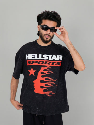 HELLSTAR EDDITION ACID WASH PREMIUM DROP TEE